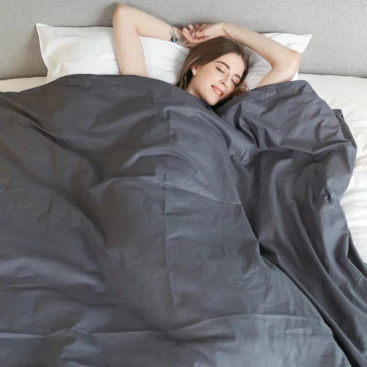Cotton Microfiber Gravity Heavy Blanket 15lbs Weighted Blanket for Anxiety Bedroom