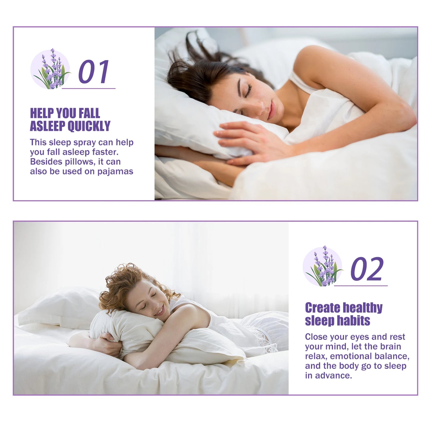 Lavender Sleep Spray Insomnia Therapy Pillow Mist Relieve Stress Effective Aromatherapy Improving Tired Sleep Essential Care Oil
