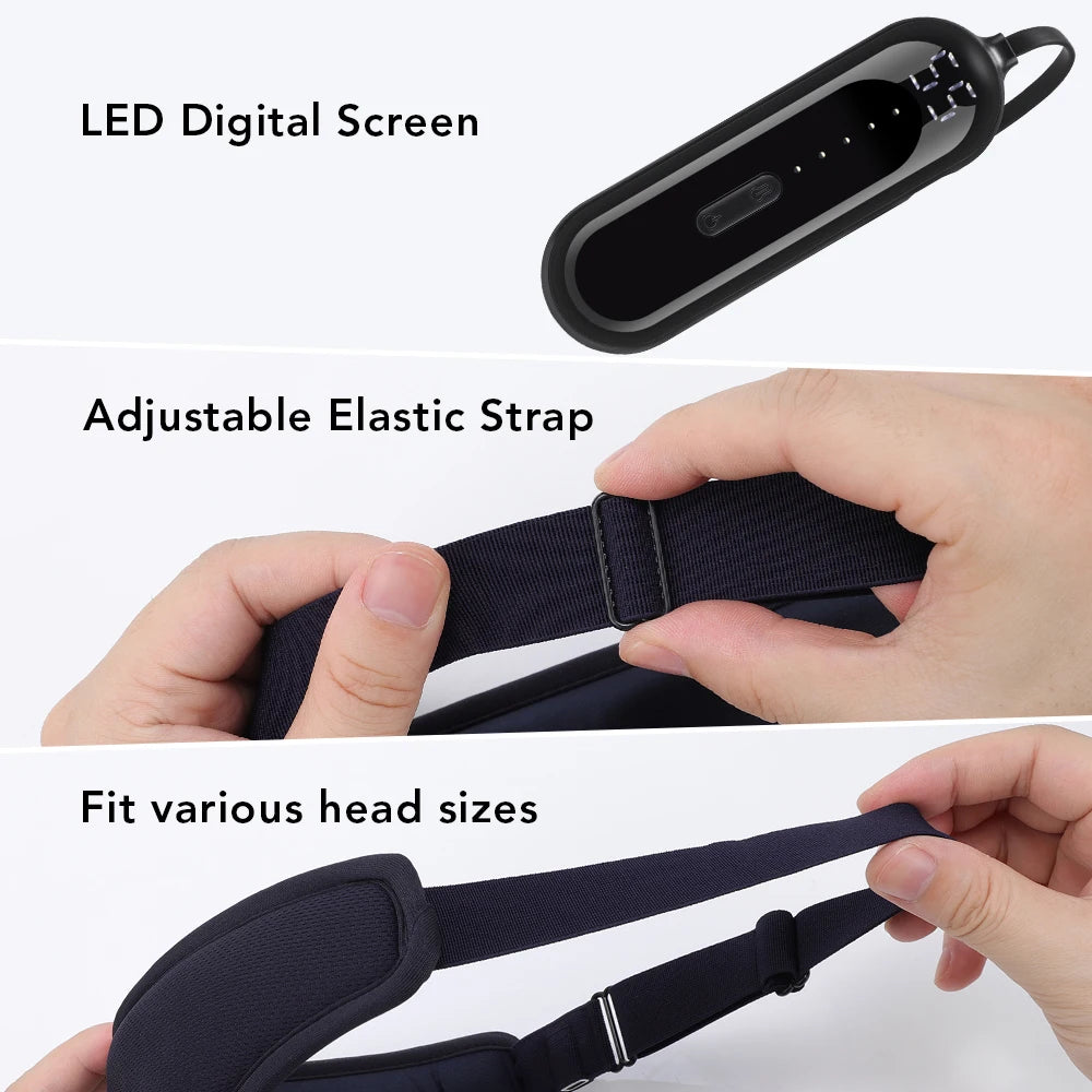 3D Steam Hot Compress and Massage Eye Mask Heated Eye Massager for Relieve Eye Strain Dark Circles Sleeping Mask Vibration