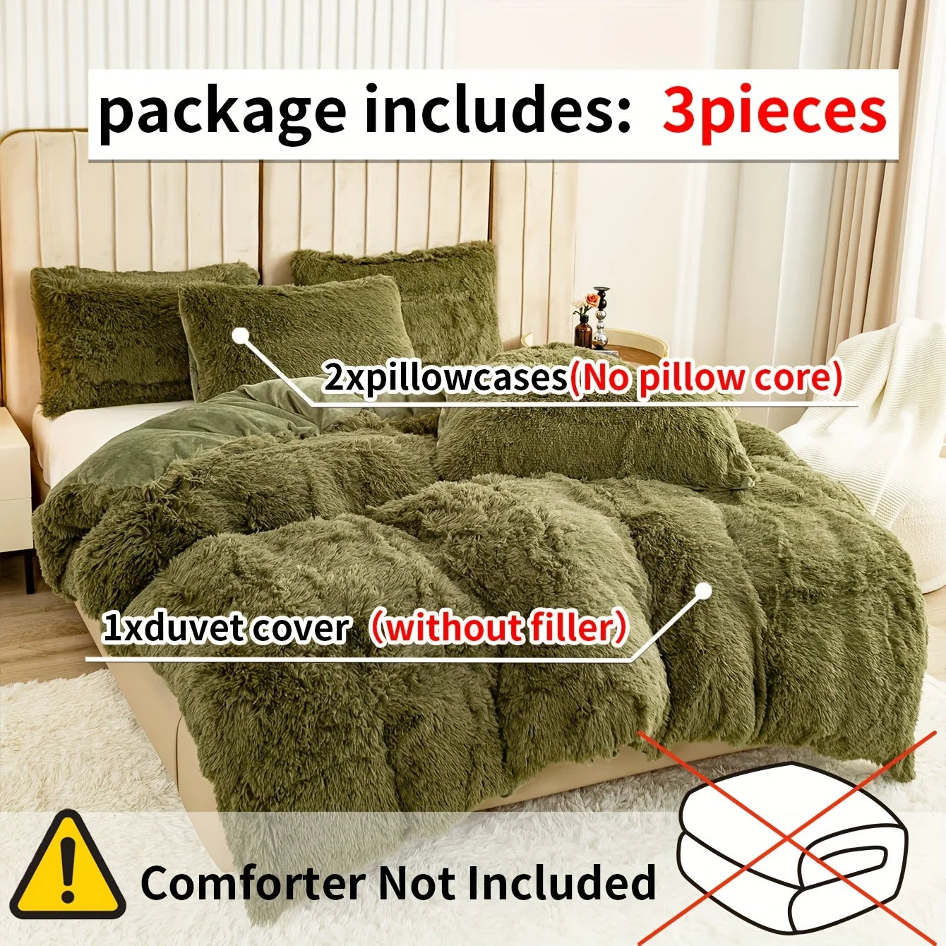 VitaSphere™ Ultra-Soft Plush Duvet Cover & Pillowcases for Deep Rest and Cozy